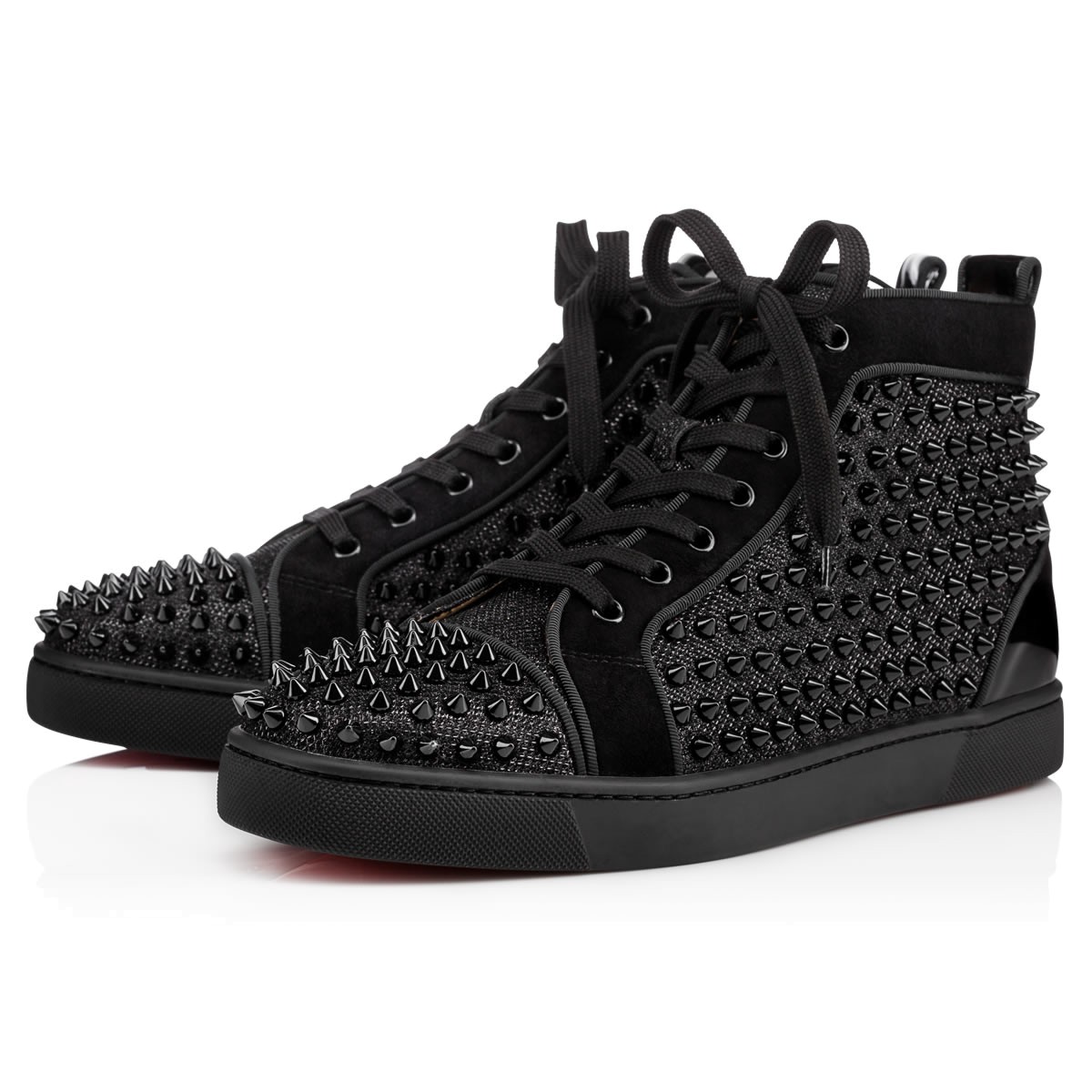 CHRISTIAN LOUBOUTIN Louis Orlato Men'S Flat Black Glitter | ModeSens