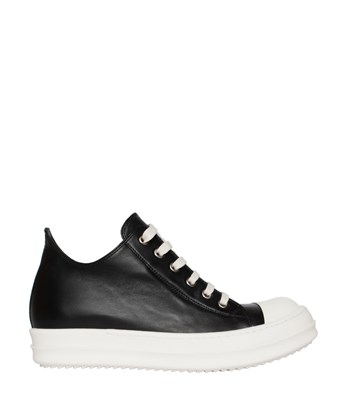 RICK OWENS Cotton & Nylon Blend Canvas Sneakers, Black/White | ModeSens