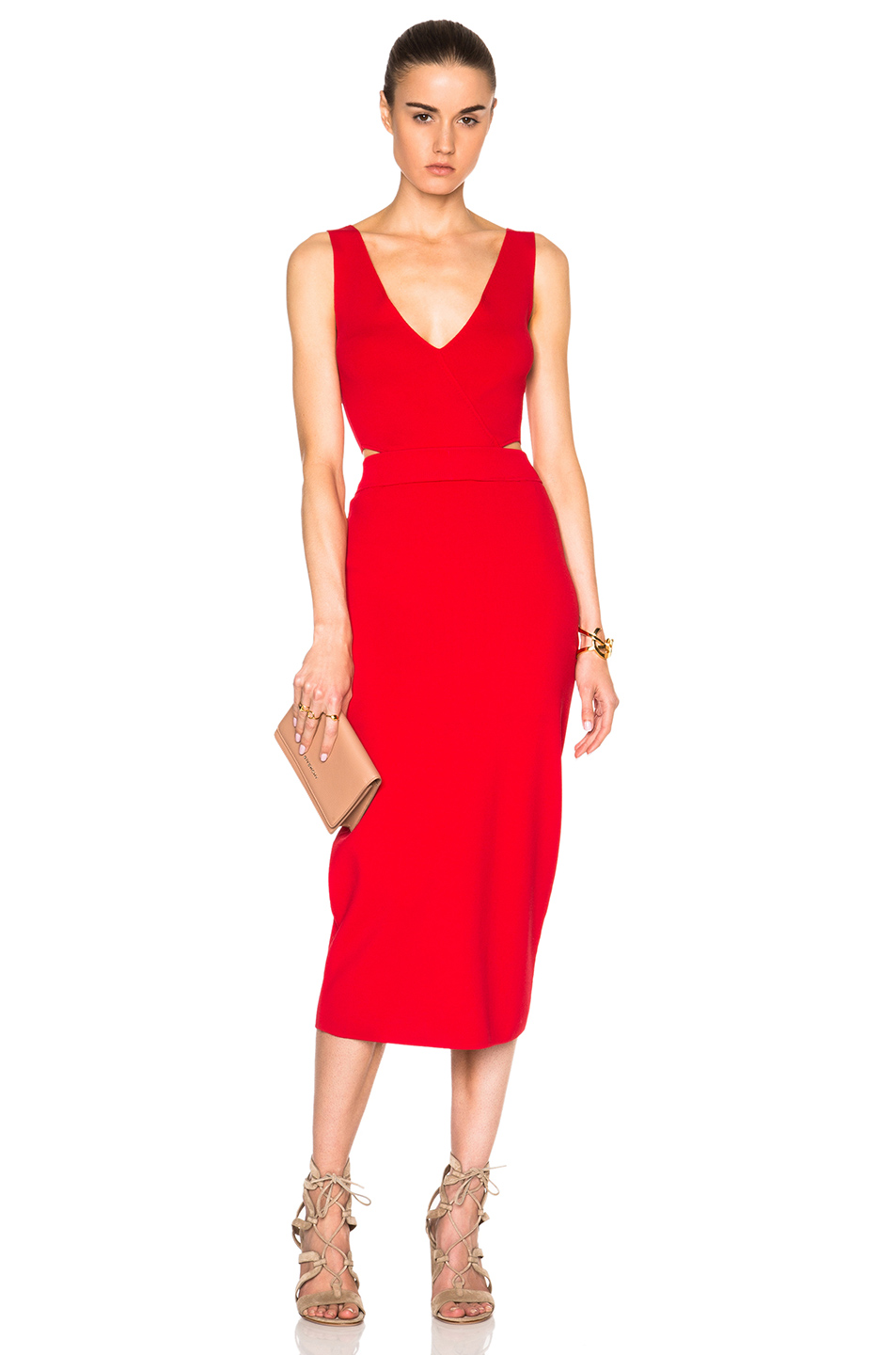 NICHOLAS Front Wrap Dress in Red | ModeSens
