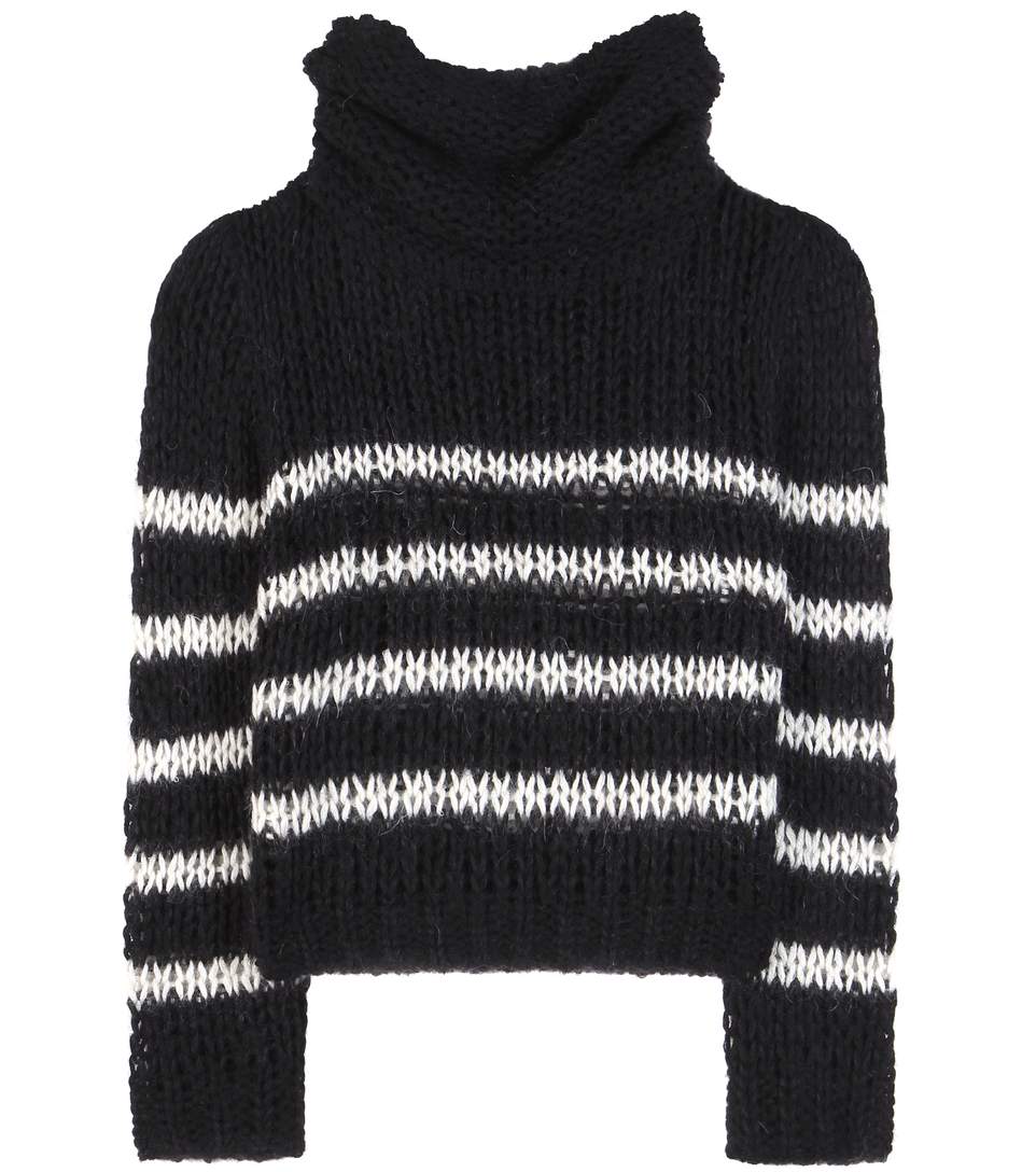 SAINT LAURENT Wool And Mohair-Blend Sweater, Eoir Eaturel | ModeSens