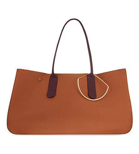 ROKSANDA Louise Contrast-Handle Leather Tote in Tobacco | ModeSens