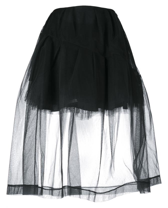 SIMONE ROCHA Skirt With Tulle Overlay, Black | ModeSens