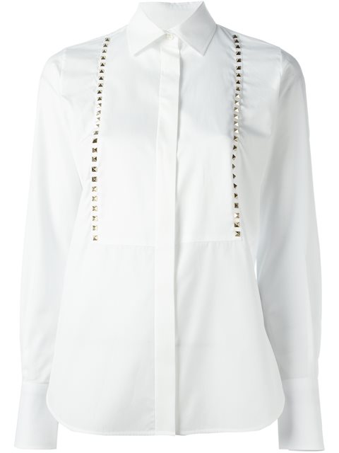 white bib front shirt