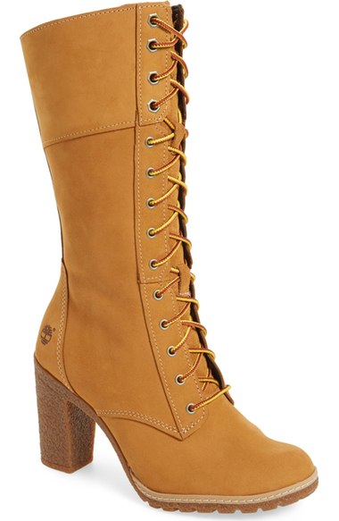 TIMBERLAND 'Glancy 10 Inch' Lace-Up Boot (Women), Wheat Nubuck Leather ...