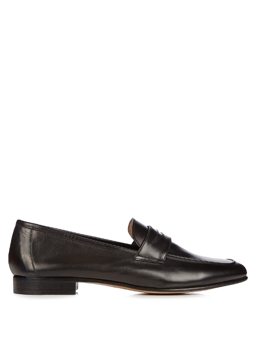 MANSUR GAVRIEL Calfskin Leather Loafers in Colour: Black | ModeSens