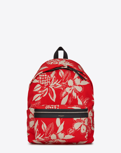 4 Stores In Stock: SAINT LAURENT City Backpack In Red And Ivory ...