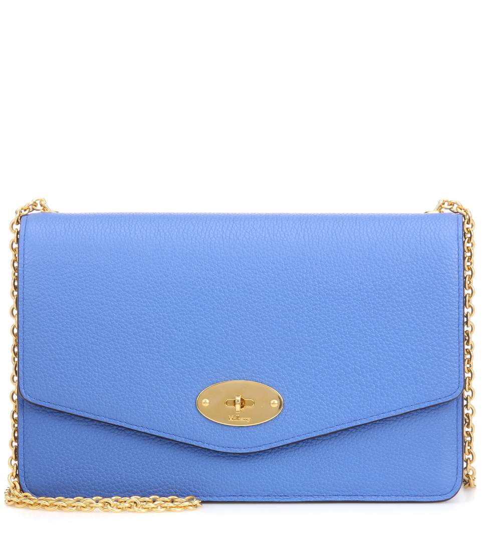 MULBERRY Darley Leather Clutch in Porcelaie Llue | ModeSens