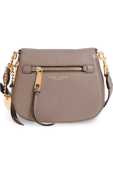 MARC JACOBS Small Recruit Nomad Pebbled Leather Crossbody Bag in Mink ...