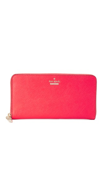 KATE SPADE Lacey Zip Around Wallet, Rooster Red | ModeSens