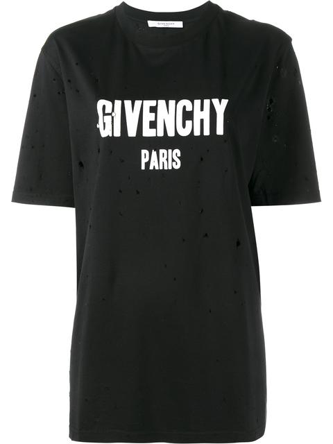 3 Stores In Stock: GIVENCHY Oversize Destroyed Cotton Jersey T-Shirt ...
