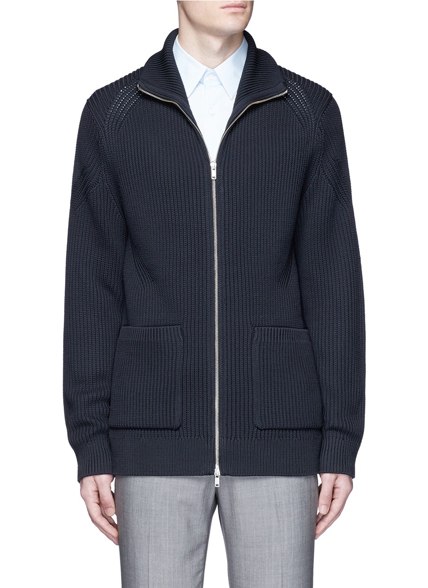 THEORY 'Ronzons Lr' Chunky Knit Zip Cardigan ModeSens