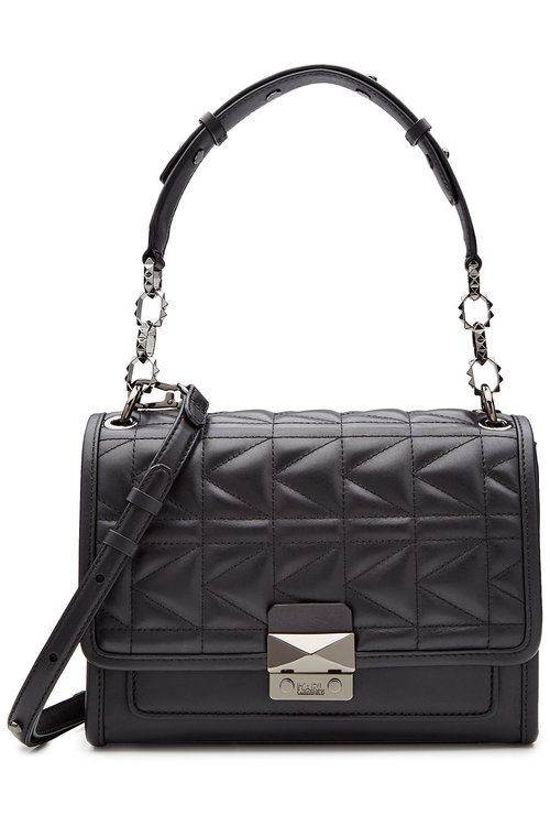 KARL LAGERFELD Quilted Leather Shoulder Bag, Black | ModeSens