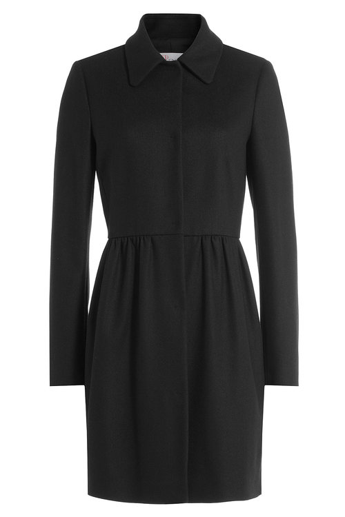 RED VALENTINO Wool-Blend Tailored Coat, Black | ModeSens