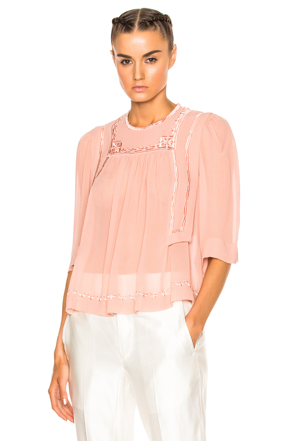 2 Stores In Stock: ISABEL MARANT Mara Blouse, Pink | ModeSens