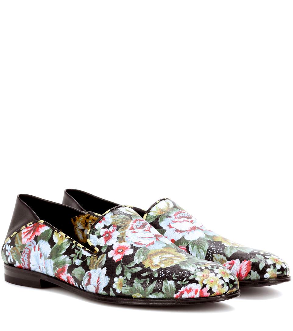 ALEXANDER MCQUEEN 20Mm Flower Print Leather Loafers, Multicolor | ModeSens