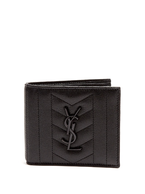 2 Stores In Stock: SAINT LAURENT Monogrammed Bi-Fold Leather Wallet ...