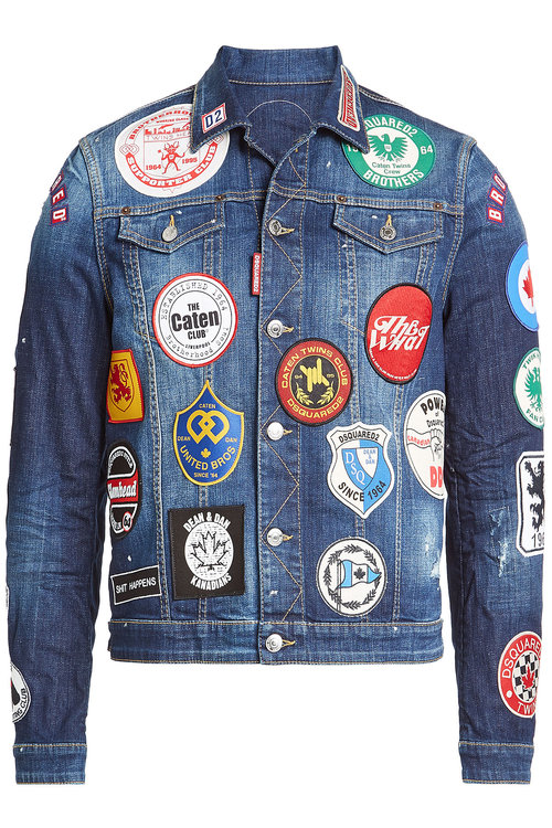 DSQUARED2 Military Glam Patches Denim Jacket, Blue | ModeSens