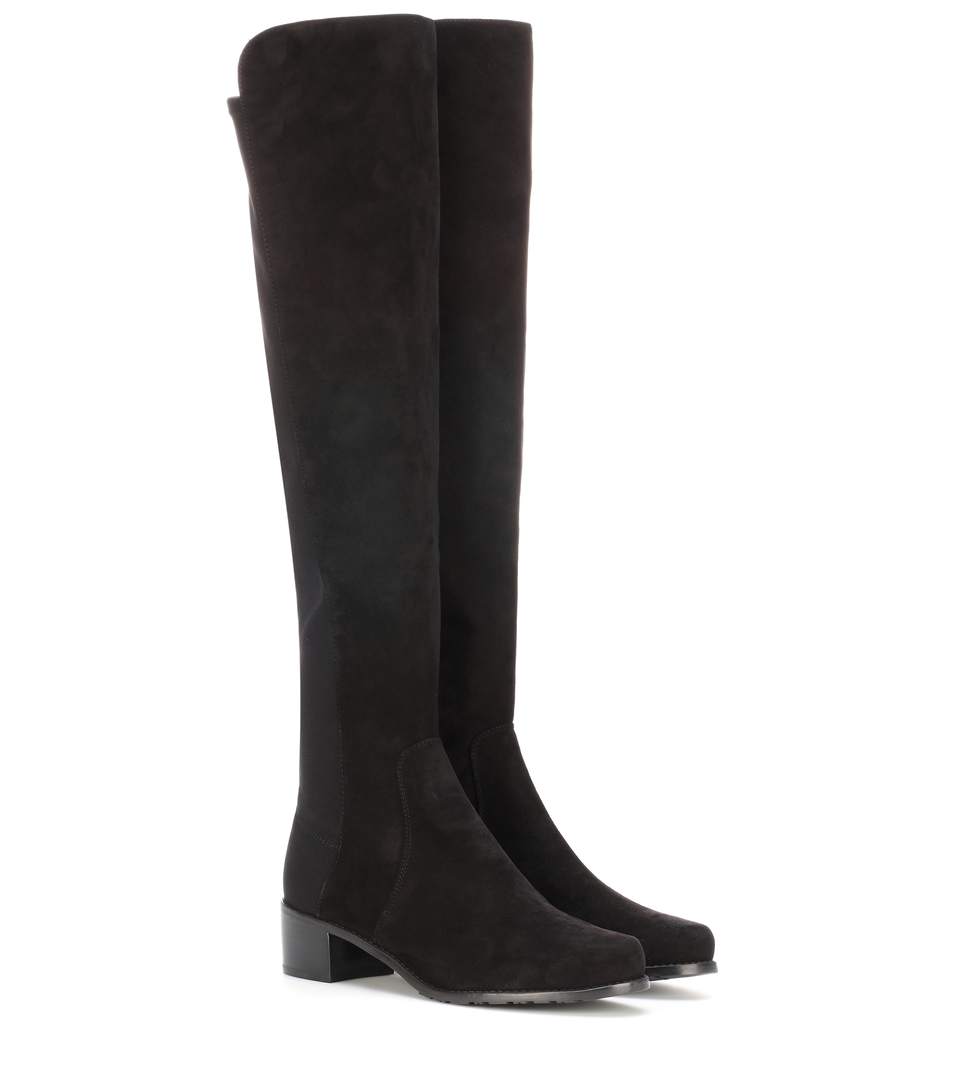 STUART WEITZMAN Reserve Suede Knee-High Boots, Llack Suede | ModeSens