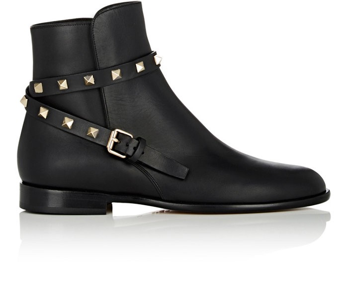valentino black rockstud ankle boots