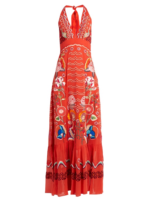 TEMPERLEY LONDON Chimera Embroidered Silk-Georgette Dress in Colour ...