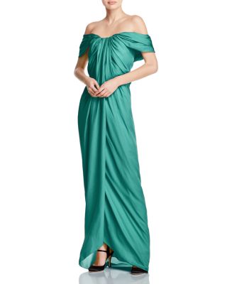 PAULE KA Shoulder Silk Gown in Canard | ModeSens