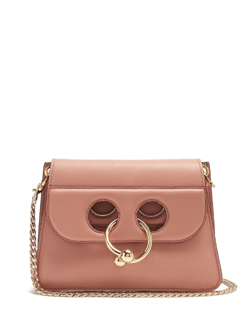 J.W.ANDERSON Pierce Mini Leather Cross-Body Bag in Colour: Antique-Pink ...