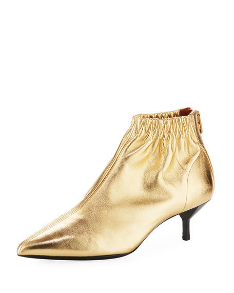 3.1 PHILLIP LIM Blitz Ruched Leather Bootie, Gold | ModeSens