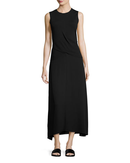 THEORY Parthenia Dr Fixture Ponte Sleeveless Midi Dress, Black | ModeSens