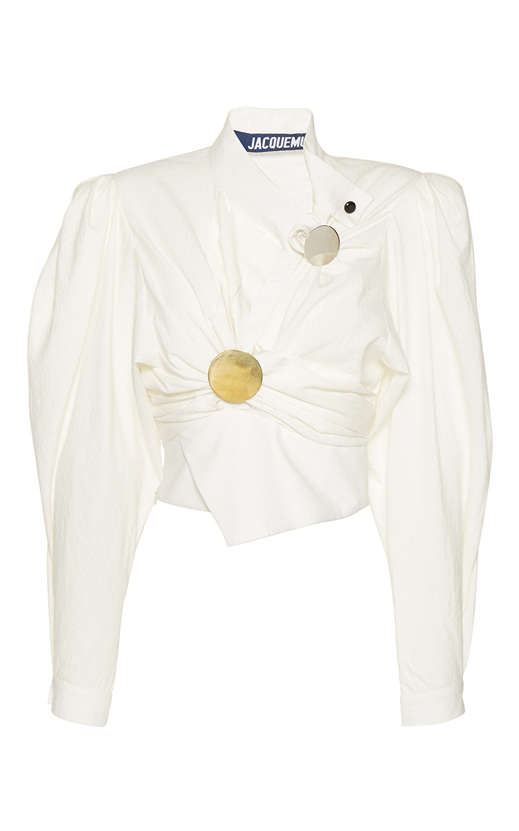 JACQUEMUS Button Front Cropped Blouse | ModeSens