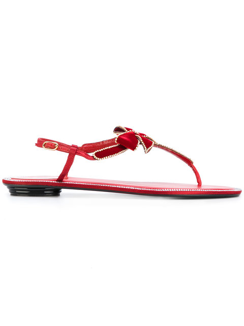 RENÉ CAOVILLA Bow Sandals | ModeSens