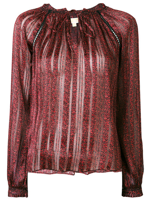 MICHAEL MICHAEL KORS Striped Neck-Tie Blouse | ModeSens